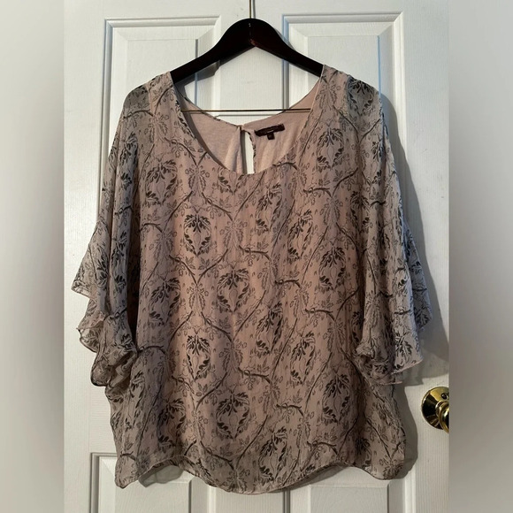 PIAZZA ROMA Italian 🇮🇹 100% Silk Blouse Capelet Ivory Blush Floral M 2 in 1 - Picture 1 of 14